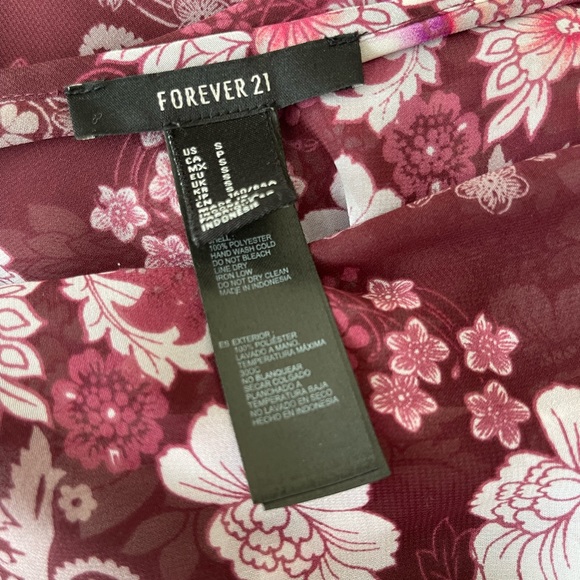 Forever 21 Burgundy Chiffon Kimono - Picture 7 of 7